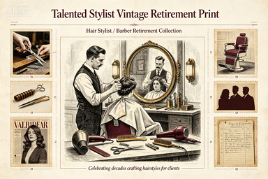 RS-1315 | Talented Stylist Vintage Retirement Print (Hair Stylist / Barber Retirement Collection)