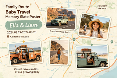 RS-0903 | Family Route Baby Travel Memory Slate Poster