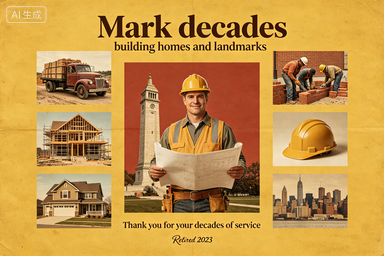 RS-1306 | Hardhat Builder Vintage Retirement Print (Construction Worker Retirement Collection)