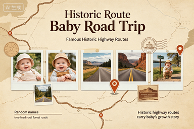RS-0911 | Historic Route Baby Road Trip Milestone Print