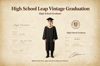 RS-1005 | High School Leap Vintage Grad Keepsake (High School Graduate)