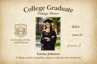 RS-1004 | College Graduate Vintage Honor Plaque (College Degree Graduate)