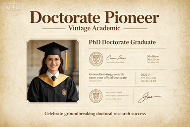 RS-1007 | Doctorate Pioneer Vintage Academic Tribute (PhD Doctorate Graduate)