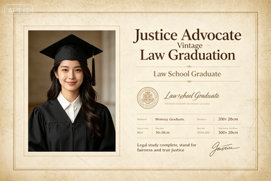 RS-1015 | Justice Advocate Vintage Law Grad Print (Law School Graduate)