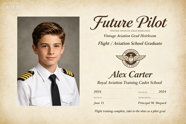 RS-1019 | Future Pilot Vintage Aviation Grad Heirloom (Flight / Aviation School Graduate)