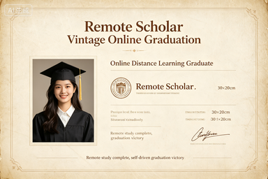 RS-1017 | Remote Scholar Vintage Online Grad Tribute (Online Distance Learning Graduate)
