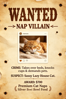 RS-1707 | Wanted-Nap Villain (Cat Pet Focus)