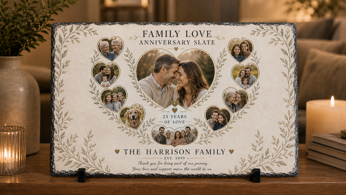 Family Love Anniversary Slate