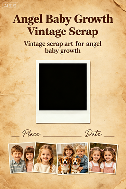 RS-1605 | Angel Baby Growth Vintage Scrap