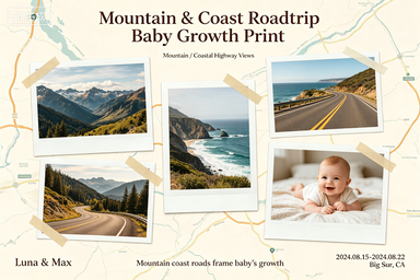 RS-0904 | Mountain & Coast Roadtrip Baby Growth Print