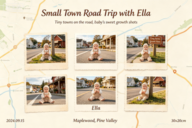 RS-0906 | Small Town Road Trip Baby Memory Poster