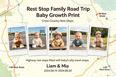 RS-0908 | Rest Stop Family Road Trip Baby Growth Print