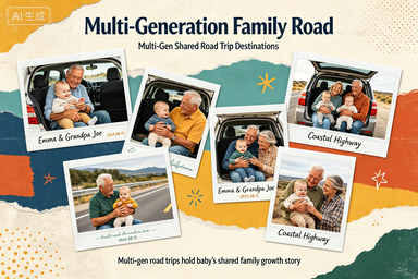 RS-0920 | Multi-Generation Family Road Trip Baby Growth Poster