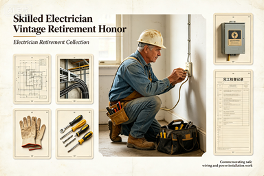 RS-1313 | Skilled Electrician Vintage Retirement Honor (Electrician Retirement Collection)