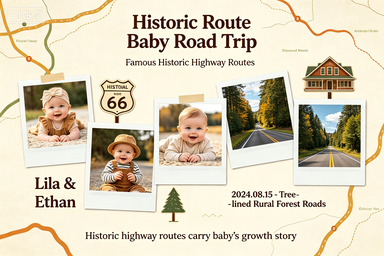 RS-0911 | Historic Route Baby Road Trip Milestone Print