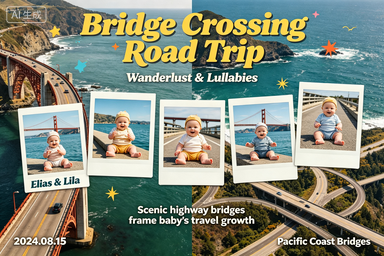 RS-0914 | Bridge Crossing Road Trip Baby Memory Print