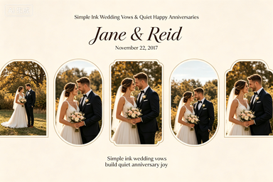 RS-0515 | Simple Ink Wedding Vows & Quiet Happy Anniversaries