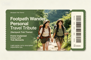 RS-0712 | Footpath Wander Personal Travel Tribute (Backpack Trek Theme)