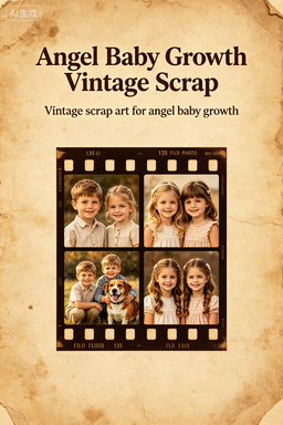 RS-1605 | Angel Baby Growth Vintage Scrap