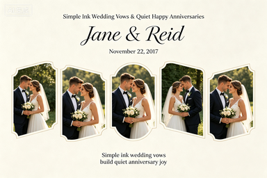 RS-0515 | Simple Ink Wedding Vows & Quiet Happy Anniversaries