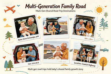 RS-0920 | Multi-Generation Family Road Trip Baby Growth Poster