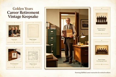 RS-1301 | Golden Years Career Retirement Vintage Keepsake