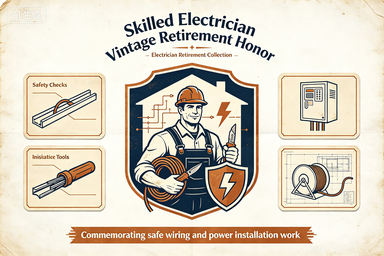 RS-1313 | Skilled Electrician Vintage Retirement Honor (Electrician Retirement Collection)