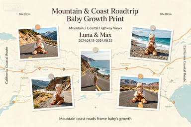 RS-0904 | Mountain & Coast Roadtrip Baby Growth Print