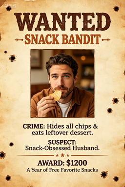 RS-1704 | Wanted - Snack Bandit (Husband/Man Focus)