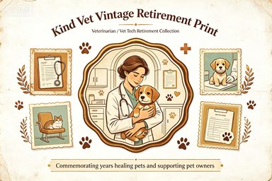 RS-1319 | Kind Vet Vintage Retirement Print (Veterinarian / Vet Tech Retirement Collection)