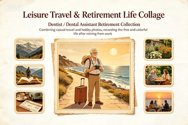 RS-1317 | Leisure Travel & Retirement Life Collage (Dentist / Dental Assistant Retirement Collection)