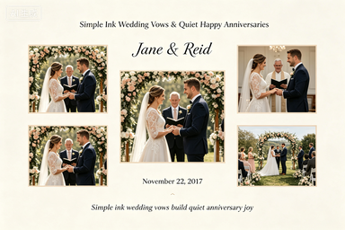 RS-0515 | Simple Ink Wedding Vows & Quiet Happy Anniversaries