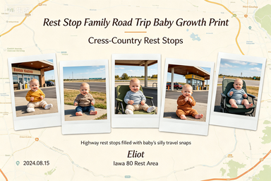 RS-0908 | Rest Stop Family Road Trip Baby Growth Print