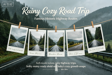 RS-0912 | Rainy Cozy Road Trip Baby Memory Poster