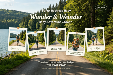 RS-0910 | Forest Backroad Baby Adventure Growth Poster