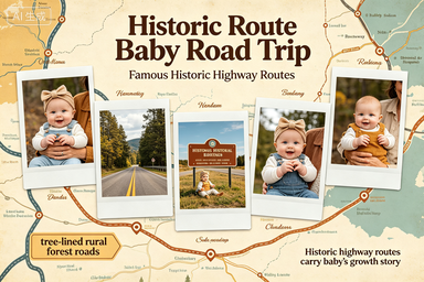 RS-0911 | Historic Route Baby Road Trip Milestone Print