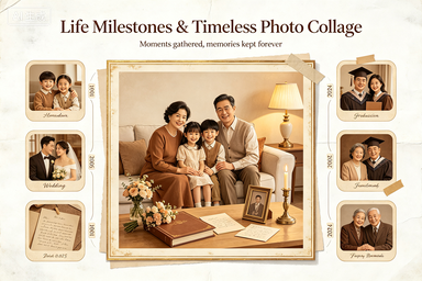 RS-1203 | Life Milestones & Timeless Photo Collage