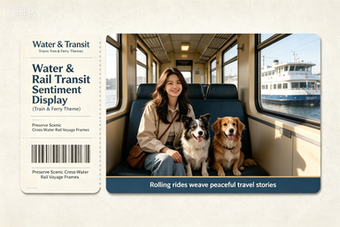 RS-0708 | Water & Rail Transit Sentiment Display (Train & Ferry Theme)
