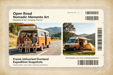 RS-0707 | Open Road Nomadic Memento Art (Roadtrip & Van Camping Theme)