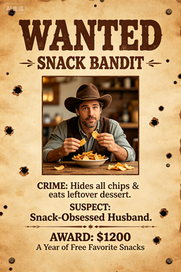 RS-1704 | Wanted - Snack Bandit (Husband/Man Focus)