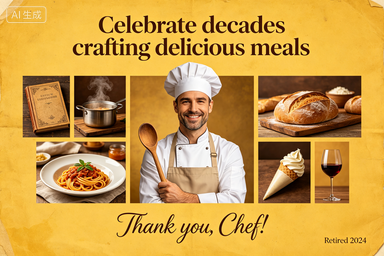 RS-1307 | Master Chef Vintage Retirement Tribute (Chef / Culinary Cook Retirement Collection)