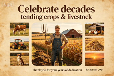 RS-1311 | Hardworking Farmer Vintage Retirement Print (Farm / Farmer Retirement Collection)