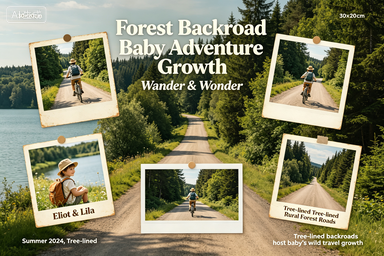 RS-0910 | Forest Backroad Baby Adventure Growth Poster
