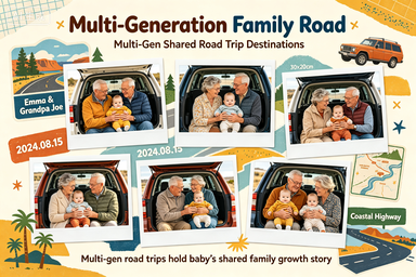 RS-0920 | Multi-Generation Family Road Trip Baby Growth Poster