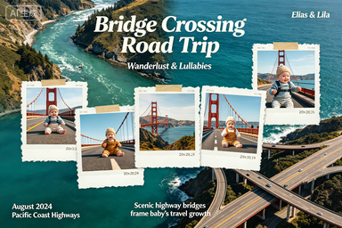RS-0914 | Bridge Crossing Road Trip Baby Memory Print