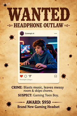 RS-1708 | Wanted-Headphone Outlaw (Teen Boy Focus)