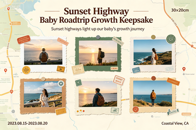 RS-0907 | Sunset Highway Baby Roadtrip Growth Keepsake