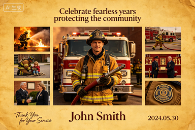 RS-1304 | Brave Firefighter Vintage Retirement Honor (Firefighter Retirement Collection)