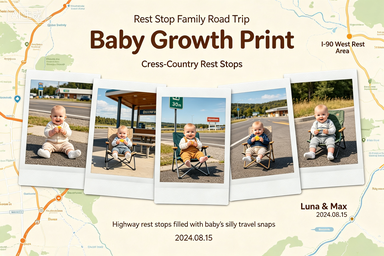 RS-0908 | Rest Stop Family Road Trip Baby Growth Print