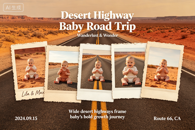 RS-0913 | Desert Highway Baby Road Trip Growth Keepsake